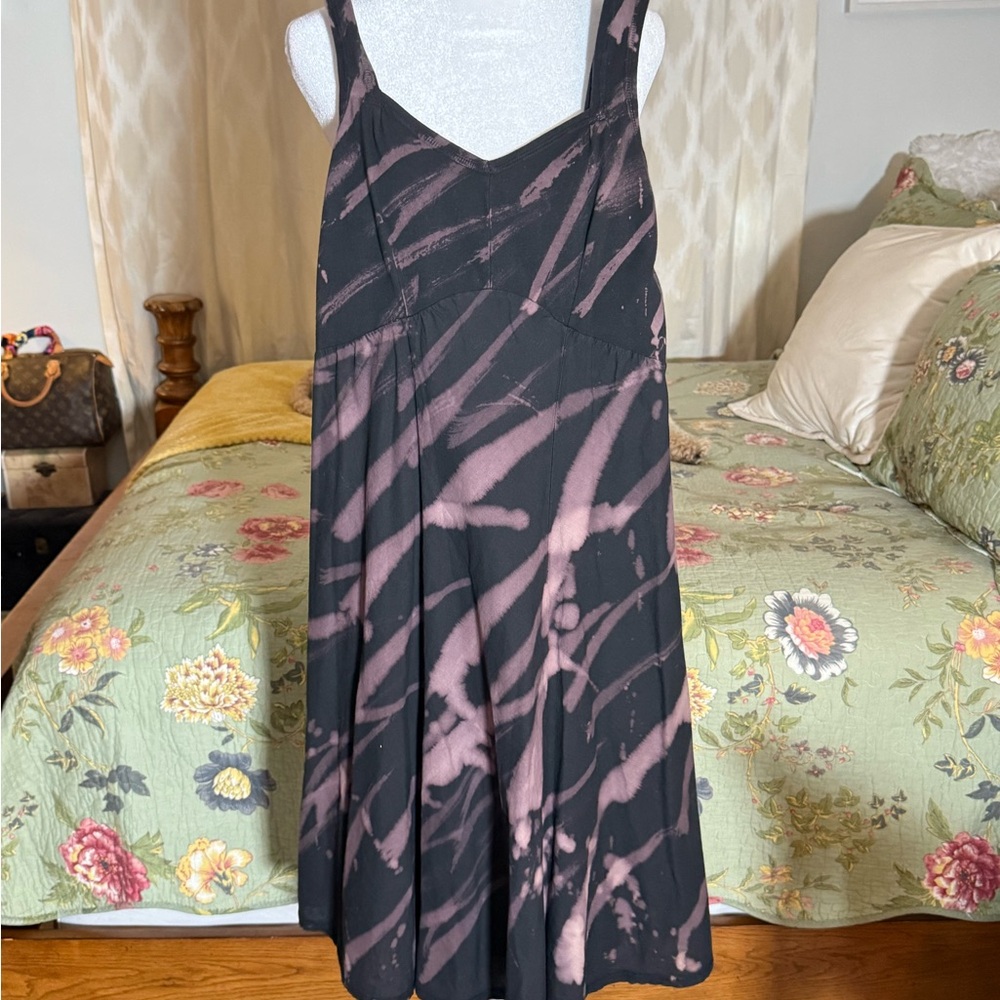 LUNA LUZ Black and Pink Sleeveless Midi Sundress ✨ NEW